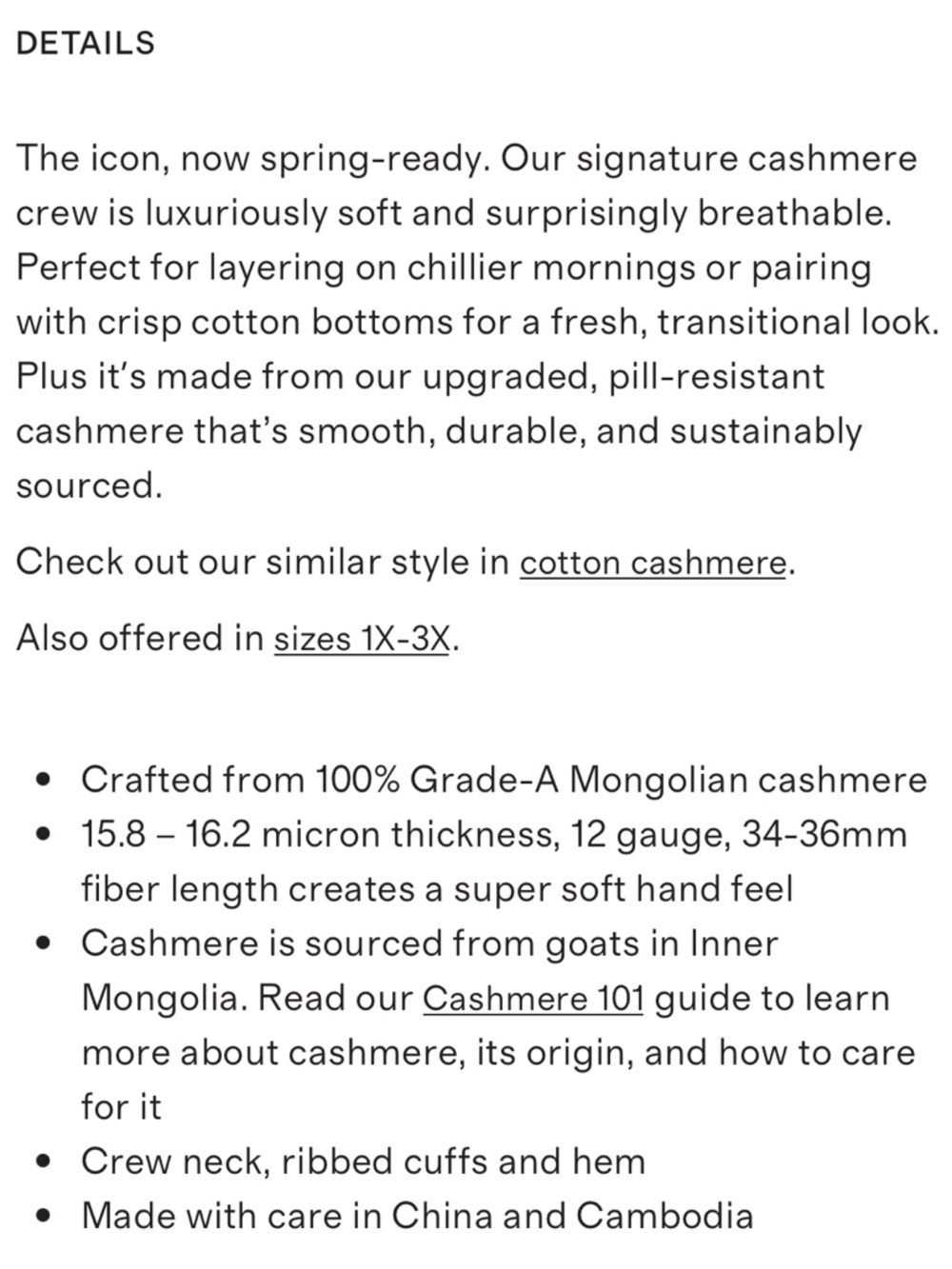 QUINCE Mongolian Cashmere Crewneck Sweater, Size XS - Picture 5 of 5